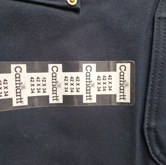 Carhartt Canvas Bib Quilted Overalls Navy Blue 42x34 NWT! - Picture 4 of 6
